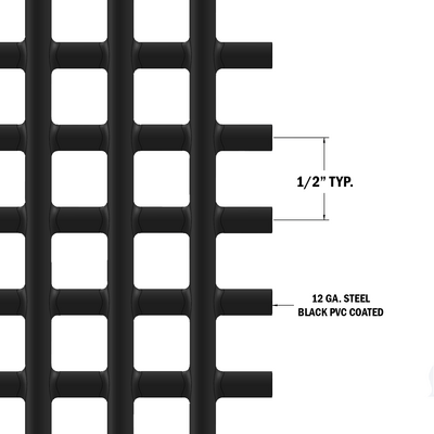 63-050-BK MODULAR SOLUTIONS MESH 1/2'' X 4' X 8', BLACK